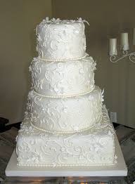 Ivory Scrolls Wedding Cake Scroll Wedding Cake Wedding Cakes White Wedding Cakes
