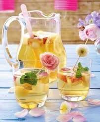 Weissweinbowle Mit Nektarinen Und Melone Rezept Nektarinen Honigmelone Bio Zitrone Weisswein Sek Weisser Sangria Sangria Rezepte Weisser Sangria Rezepte