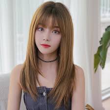 These represent the the long hairstyles korean actress that would you have racing to make an appointment with your barber or stylist. Korean Style Women Long Hair Straight Wigs Natural Full Air Bangs Synthetic Human Hair Lace Front Wigs From Fashion1121 27 14 Dhgate Com