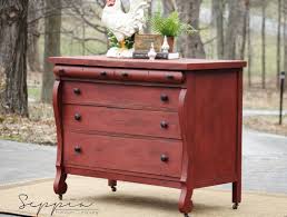 This Empire Dresser Was Beautifully Painted By Seppia Furniture In Primer Red Chalk Paint By Annie Sloan Red Painted Furniture Red Chalk Paint Paint Furniture