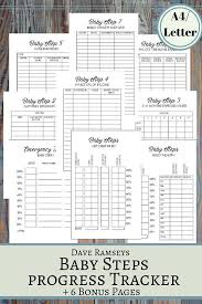 Baby Steps Progress Tracker Printable Planner Pages In A4 Ans Us Letter Dave Ramsey Financial Peace Program Planner Debt Snowball Planner Dave Ramsey Financial Peace Dave Ramsey Baby Steps Dave Ramsey