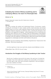 Evaluating the effectiveness of aml regimes 1. Pdf Evaluating The Control Of Money Laundering And Its Underlying Offences The Search For Meaningful Data