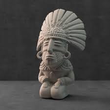 Aztec Sculpture 3d Print Model Aztec Statues Aztec Calendar Sculpture