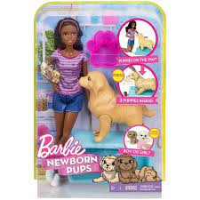 barbie newborn pups set with doll mommy dog color change puppies walmart com baby girl toys barbie dolls dog having puppies
