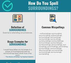 Surround definition, to enclose on all sides; Correct Spelling For Surroundings Infographic Spellchecker Net