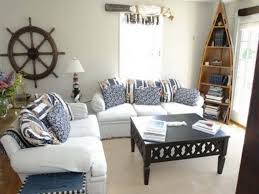 Nautical Decor Brings Oceanic Themes Into A Home Beach Theme Living Room Nautical Living Room Nautical Decor Living Room
