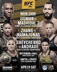 The main event is a rematch nearly a year in the making. Ufc 261 Fight Card Date