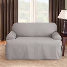 Sailcloth Cotton Duck Loveseat Slipcover Sure Fit In 2020 Cushions On Sofa Loveseat Slipcovers Slipcovered Sofa