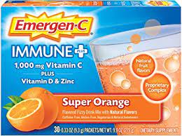 Ascorbic acid (vitamin c) is an essential vitamin and is well known for working well with other enzymes and solutions. Amazon Com Emergen C Immune 1000mg Vitamin C Powder With Vitamin D Zinc Antioxidants And Electrolytes For Immunity Immune Support Dietary Supplement Super Orange Flavor 30 Count 1 Month Supply Health Personal Care