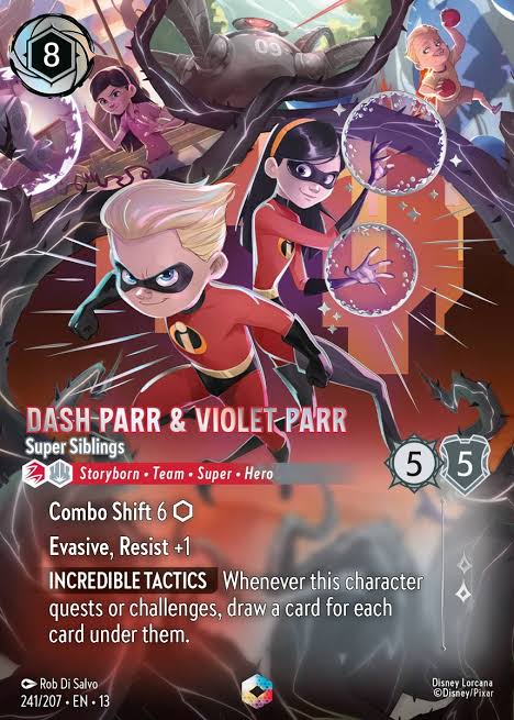 Dash Parr & Violet Parr - Super Siblings - Enchanted 241/207 » Disney  Lorcana Card Details + Review » Lorcana Player