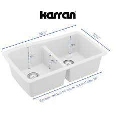 Maybe you would like to learn more about one of these? Karran Undermount Quartz Composite 33 50 50 Double Bowl Kitchen Sink Kit White Karran Qu 720 Wh Pk1