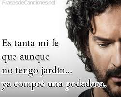 Es Tanta Mi Fe Que Aunque No Tengo Jardin Ya Compre Una Podadora Frases De Arjona Citas De Canciones Frases De Canciones