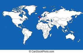 Inglaterra es una de las cuatro naciones constituyentes del reino unido. Mapa Mundial Azul Con Aumento En El Reino Unido Mapa Mundial Con Aumento En El Reino Unido Globo De Tierra Azul Con Canstock