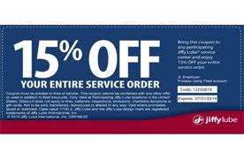 15 Off Your Entire Service Order At Jiffy Lube San Jose Coupons Daily Draws Coupons Contests And More Royaldraw Com
