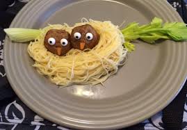 Spaghetti With Meatball Birds Kids Meals Fun Kids Food Kids Party Food