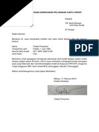 Paper on the job training bank panin yudhy tri suharno 2011. Surat Permohonan Keringanan Pelunasan Kartu Kredit
