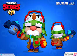 He blasts foes with a wide shot of wind and snow and his super gale blasts a large snow ball wall at his enemies! Gui Ramalho Brawl Stars Supercell Make Brawlidays Collab Snowman Gale