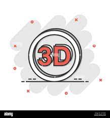 3d text icon in comic style. Word cartoon vector illustration on white  isolated background. Stereoscopic technology splash effect business concept  Stock Vector Image & Art 