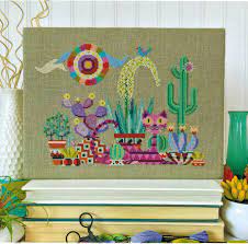 $8.39 quick view sale sunflower & lavender embroidery kit was: Satsuma Street Cactus Cat Cross Stitch Pattern 123stitch
