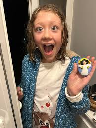 A very excited Lily hunting for stones this year. Many found and many re  hidden. #forHattie