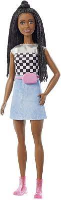 Amazon Com Barbie Big City Big Dreams Barbie Brooklyn Roberts Muneca 11 5 Pulgadas Pelo Trenzado Morena Con Parte Superior Brillante Falda Y Accesorios Regalo Para Ninos De 3 A 7 Anos Juguetes Y Juegos