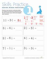 Nov 05, 2019 · to add fractions, start by checking the denominator of each fraction to make sure it's the same number. Adding Mixed Fractions Worksheet Education Com