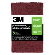 3m 3 7 8 In X 6 In X 5 16 In 9 84 Cm X 15 2 Cm X 0 79 Cm Very Fine Hand Sanding Pads 2 Pack