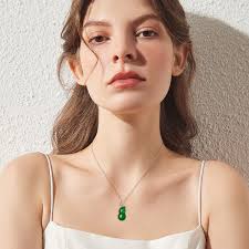 Sterling Silver Heart Shaped Jade Pendant Necklace