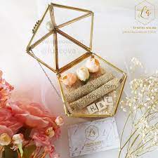 Glass Ring Box Wedding Ring Box Cincin Aksesoris Kotak