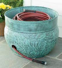 Garden hose storage with lid. Hose Concealer Hose Storage Traditional Outdoor Decor Garden Hose