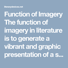 Function Of Imagery The Function Of Imagery In Literature Is To Generate A Vibrant And Graphic Presentation Of A Imagery In Literature Imagery Imagery Examples