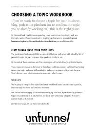 Your and you're are often confused! Choosing A Niche Business Idea Worksheet