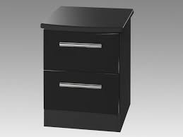 Constructed from wood, the bruno showcases a stunning grey finish. Welcome Knightsbridge Black High Gloss 2 Drawer Small Bedside Cabinet Assembled