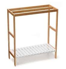 Get free shipping on qualified kitchen towel holders & hooks or buy online pick up in store today in the kitchen department. Bamboo Towel Rail Rack Bathroom Accessory Timber With Shelf For Extra Storage 42187592 Ebay Bamboo Towels Towel Rail Wooden Bathroom