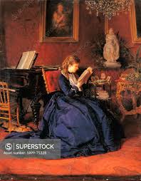 The Reader, by Weber Anton, 19th Century, 1880, oil