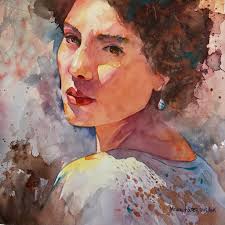 A final wonderful workshop day with Michael Holter ended with this fabulous  demo of "Lily". We did some eye painting exercises before diving into  Lily's eyes. When the bright colors went on