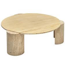 Get free shipping on bernhardt barclay round travertine coffee table at neiman marcus. Three Legged Travertine Coffee Table With Round Table Top At 1stdibs
