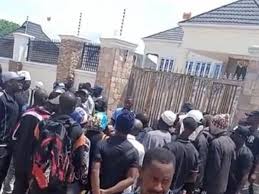 The protesters gathered in front of igboho's house in the sooka area of ibadan from where they must protesters always be hoodlums? Protest In Ibadan Over Raid On Igboho S Home