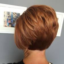 Keep a lovely long section of hair at the front to form a side fringe, and cut the rest of your hair short at the back of the head. Short Red Stacked Bob Pinteres Short Stacked Hair Short Stacked Bob Hairstyles Hair Styles