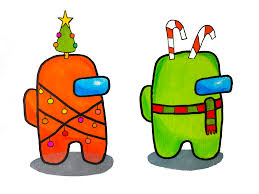 How To Draw Among Us Christmas