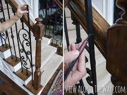 Since may of 1999 spindle, stairs and railings has been growing and evolving. How To Install Iron Balusters Wonder If The Process Is Similar For Wooden Ones Iron Balusters Interior Stair Railing Stair Railing Makeover