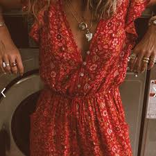Spell The Gypsy Collective Dresses Spell The Gypsy Collective Dahlia Red Jumpsuit Poshmark