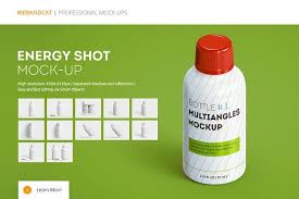 Energy Shot Energy Drink Mock Up Energy Shots Mockup Energy Drinks