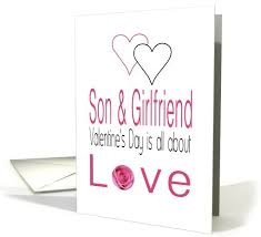 Son Girlfriend Valentine S Day Is All About Love Card Fiance Valentines Husband Valentine Valentines For Mom