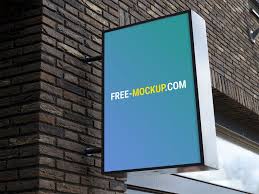 Outdoor Advertising Wall Sign Board Mockup Free Mockup Wall Signs Outdoor Advertising Signboard