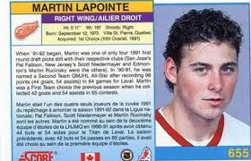 Amazon.com: 1991-92 Score Canadian Bilingual Hockey #655 Martin Lapointe  Detroit Red Wings Official NHL Trading Card From Pinnacle : Collectibles &  Fine Art