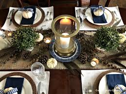 Thanksgiving Table Setting In A Navy Dining Room Thanksgiving Decorations Table Setting Thanksgiving Table Decorations Thanksgiving Table Settings