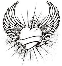 Winged Heart With Banner Tattoo Design Jpg 800 852 Heart With Wings Tattoo Heart Drawing Heart Tattoo