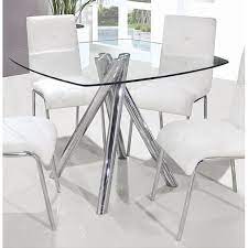 Small spaces deserve dining tables too. Best Master Furniture Silvertone Square Glass Dining Table Silver Overstock 19533640