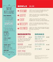 Native Bowl Menu Design Created By Portland Design Firm Parliament Menu Design Menu Design Inspiration Restaurant Menu Design
